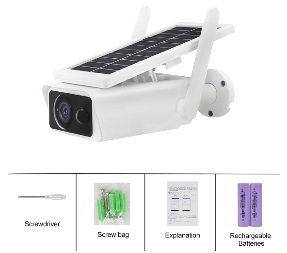 4MP Solar Camera Wifi Outdoor Night Vision Security CCTV Video PIR Detection Bullet Cams iCsee